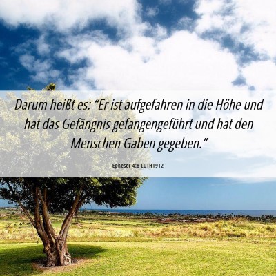 Picture 06 - Epheser 4:8 LUTH1912 - Darum heißt es: “Er ist aufgefahren in die - Bible Verse Picture