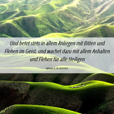 Picture 06 - Epheser 6:18 LUTH1912 - Und betet stets in allem Anliegen mit Bitten und - Bible Verse Picture