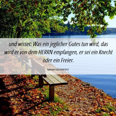 Picture 06 - Epheser 6:8 LUTH1912 - und wisset: Was ein jeglicher Gutes tun wird, das - Bible Verse Picture