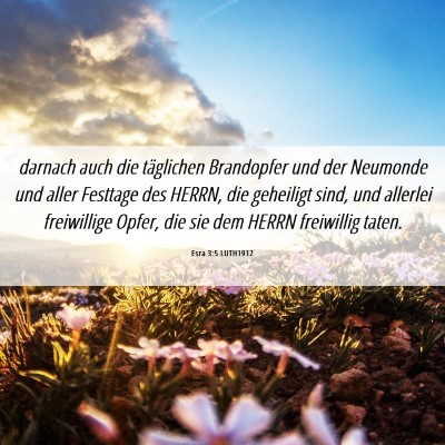 Picture 06 - Esra 3:5 LUTH1912 - darnach auch die täglichen Brandopfer und der - Bible Verse Picture