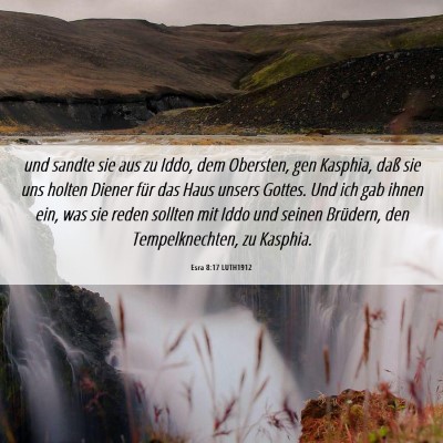 Picture 06 - Esra 8:17 LUTH1912 - und sandte sie aus zu Iddo, dem Obersten, gen - Bible Verse Picture