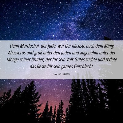 Picture 06 - Ester 10:3 LUTH1912 - Denn Mardochai, der Jude, war der nächste nach - Bible Verse Picture