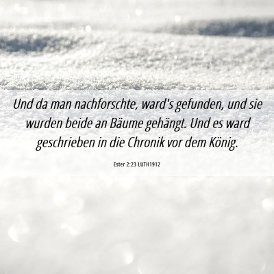 Picture 06 - Ester 2:23 LUTH1912 - Und da man nachforschte, ward's gefunden, und sie - Bible Verse Picture