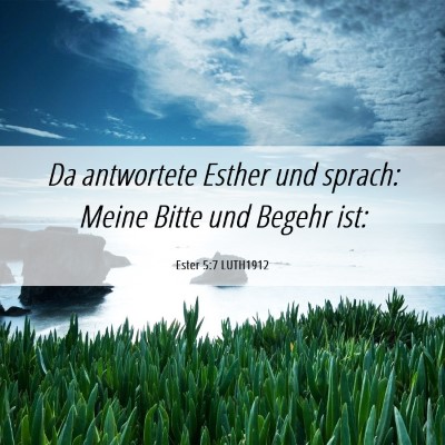 Picture 06 - Ester 5:7 LUTH1912 - Da antwortete Esther und sprach: Meine Bitte und - Bible Verse Picture