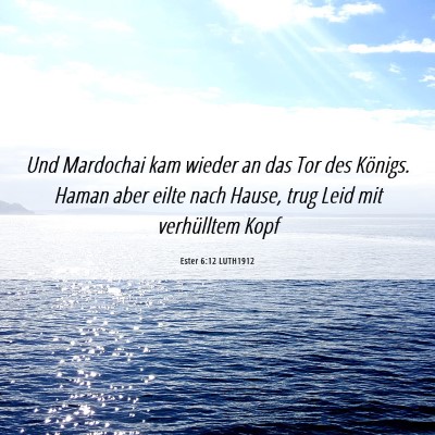 Picture 06 - Ester 6:12 LUTH1912 - Und Mardochai kam wieder an das Tor des Königs. - Bible Verse Picture
