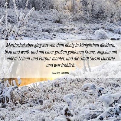 Picture 06 - Ester 8:15 LUTH1912 - Mardochai aber ging aus von dem König in - Bible Verse Picture