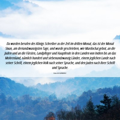Picture 06 - Ester 8:9 LUTH1912 - Da wurden berufen des Königs Schreiber zu der - Bible Verse Picture