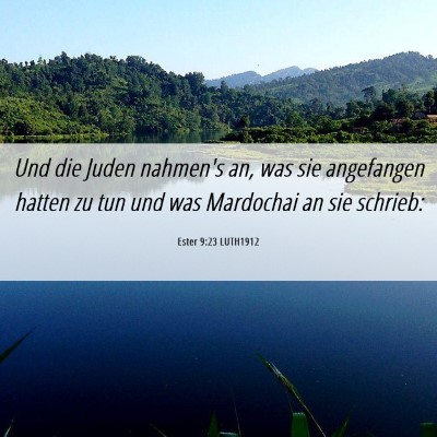 Picture 06 - Ester 9:23 LUTH1912 - Und die Juden nahmen's an, was sie angefangen - Bible Verse Picture