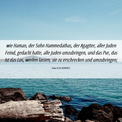 Picture 06 - Ester 9:24 LUTH1912 - wie Haman, der Sohn Hammedathas, der Agagiter, - Bible Verse Picture