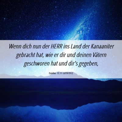 Picture 06 - Exodus 13:11 LUTH1912 - Wenn dich nun der HERR ins Land der Kanaaniter - Bible Verse Picture