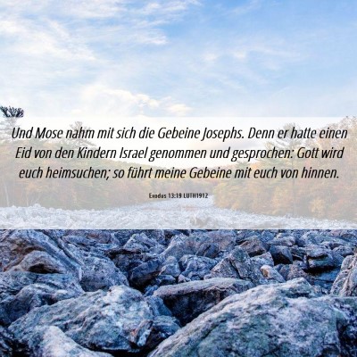 Picture 06 - Exodus 13:19 LUTH1912 - Und Mose nahm mit sich die Gebeine Josephs. Denn - Bible Verse Picture