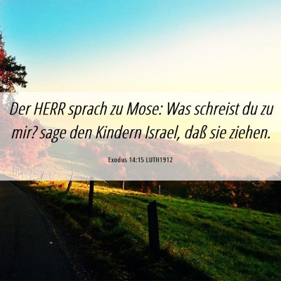 Picture 06 - Exodus 14:15 LUTH1912 - Der HERR sprach zu Mose: Was schreist du zu mir? - Bible Verse Picture