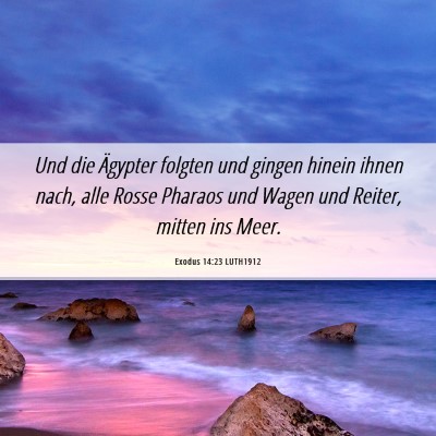 Picture 06 - Exodus 14:23 LUTH1912 - Und die Ägypter folgten und gingen hinein ihnen - Bible Verse Picture