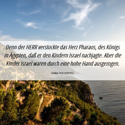 Picture 06 - Exodus 14:8 LUTH1912 - Denn der HERR verstockte das Herz Pharaos, des - Bible Verse Picture