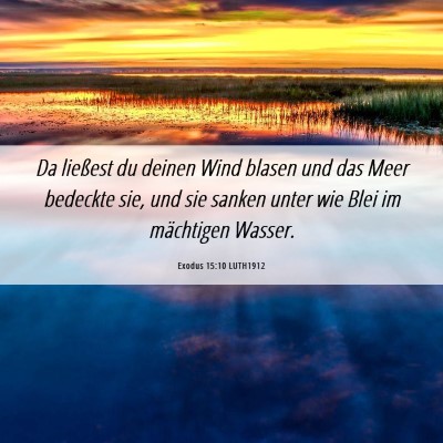 Picture 06 - Exodus 15:10 LUTH1912 - Da ließest du deinen Wind blasen und das Meer - Bible Verse Picture