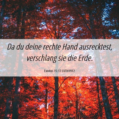 Picture 06 - Exodus 15:12 LUTH1912 - Da du deine rechte Hand ausrecktest, verschlang - Bible Verse Picture