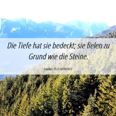 Picture 06 - Exodus 15:5 LUTH1912 - Die Tiefe hat sie bedeckt; sie fielen zu Grund - Bible Verse Picture