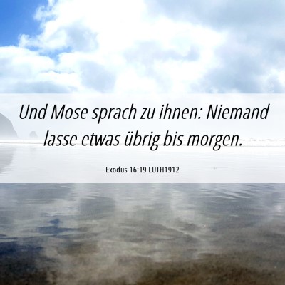 Picture 06 - Exodus 16:19 LUTH1912 - Und Mose sprach zu ihnen: Niemand lasse etwas - Bible Verse Picture