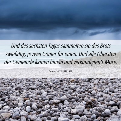 Picture 06 - Exodus 16:22 LUTH1912 - Und des sechsten Tages sammelten sie des Brots - Bible Verse Picture