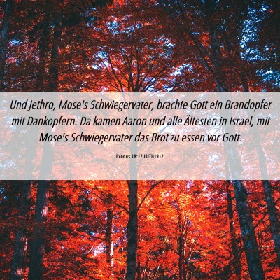 Picture 06 - Exodus 18:12 LUTH1912 - Und Jethro, Mose's Schwiegervater, brachte Gott - Bible Verse Picture