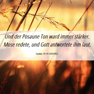 Picture 06 - Exodus 19:19 LUTH1912 - Und der Posaune Ton ward immer stärker. Mose - Bible Verse Picture