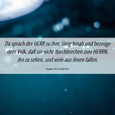 Picture 06 - Exodus 19:21 LUTH1912 - Da sprach der HERR zu ihm: Steig hinab und - Bible Verse Picture