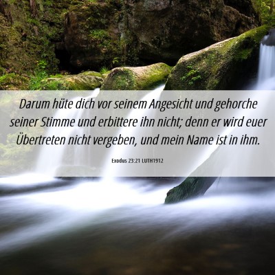 Picture 06 - Exodus 23:21 LUTH1912 - Darum hüte dich vor seinem Angesicht und - Bible Verse Picture