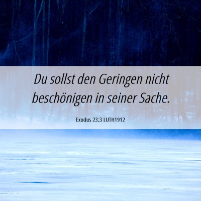 Picture 06 - Exodus 23:3 LUTH1912 - Du sollst den Geringen nicht beschönigen in - Bible Verse Picture