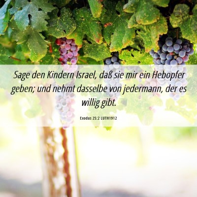 Picture 06 - Exodus 25:2 LUTH1912 - Sage den Kindern Israel, daß sie mir ein - Bible Verse Picture