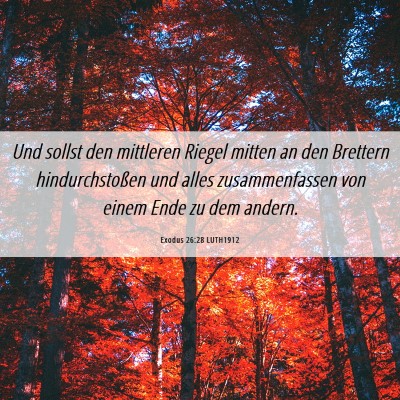 Picture 06 - Exodus 26:28 LUTH1912 - Und sollst den mittleren Riegel mitten an den - Bible Verse Picture
