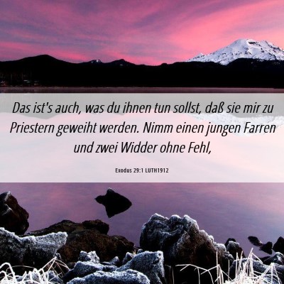 Picture 06 - Exodus 29:1 LUTH1912 - Das ist's auch, was du ihnen tun sollst, daß sie - Bible Verse Picture