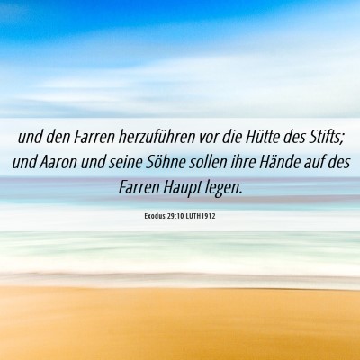 Picture 06 - Exodus 29:10 LUTH1912 - und den Farren herzuführen vor die Hütte des - Bible Verse Picture