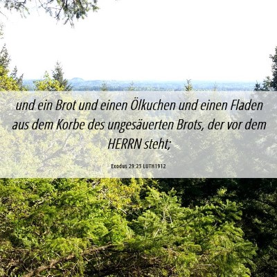 Picture 06 - Exodus 29:23 LUTH1912 - und ein Brot und einen Ölkuchen und einen Fladen - Bible Verse Picture