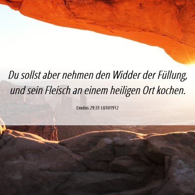Picture 06 - Exodus 29:31 LUTH1912 - Du sollst aber nehmen den Widder der Füllung, - Bible Verse Picture