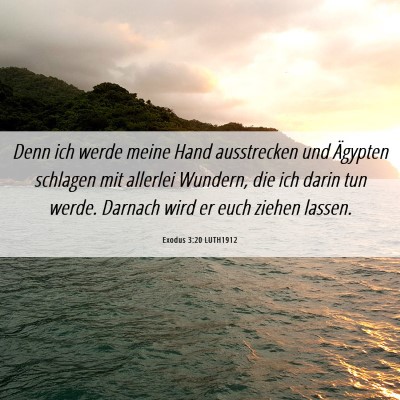 Picture 06 - Exodus 3:20 LUTH1912 - Denn ich werde meine Hand ausstrecken und - Bible Verse Picture
