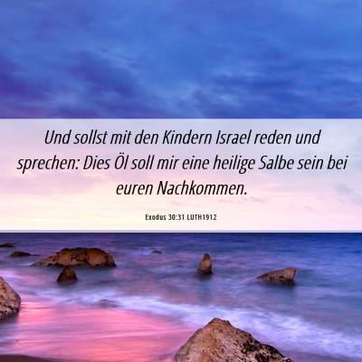 Picture 06 - Exodus 30:31 LUTH1912 - Und sollst mit den Kindern Israel reden und - Bible Verse Picture