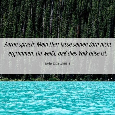 Picture 06 - Exodus 32:22 LUTH1912 - Aaron sprach: Mein Herr lasse seinen Zorn nicht - Bible Verse Picture