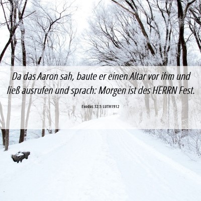 Picture 06 - Exodus 32:5 LUTH1912 - Da das Aaron sah, baute er einen Altar vor ihm - Bible Verse Picture