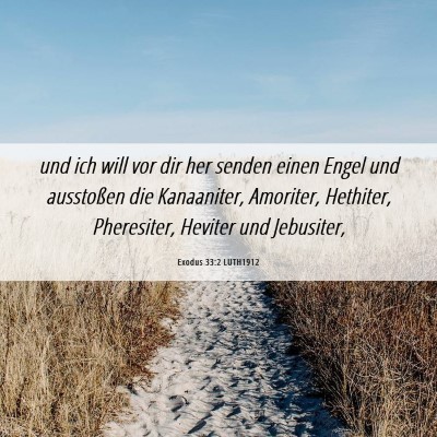 Picture 06 - Exodus 33:2 LUTH1912 - und ich will vor dir her senden einen Engel und - Bible Verse Picture