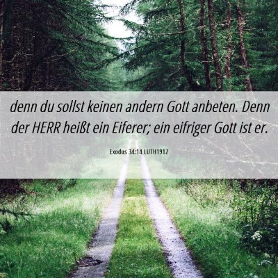 Picture 06 - Exodus 34:14 LUTH1912 - denn du sollst keinen andern Gott anbeten. Denn - Bible Verse Picture