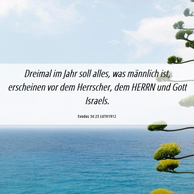 Picture 06 - Exodus 34:23 LUTH1912 - Dreimal im Jahr soll alles, was männlich ist, - Bible Verse Picture