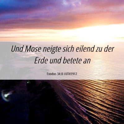 Picture 06 - Exodus 34:8 LUTH1912 - Und Mose neigte sich eilend zu der Erde und - Bible Verse Picture