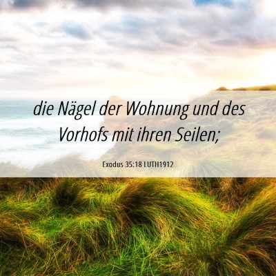 Picture 06 - Exodus 35:18 LUTH1912 - die Nägel der Wohnung und des Vorhofs mit ihren - Bible Verse Picture