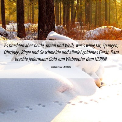 Picture 06 - Exodus 35:22 LUTH1912 - Es brachten aber beide, Mann und Weib, wer's - Bible Verse Picture