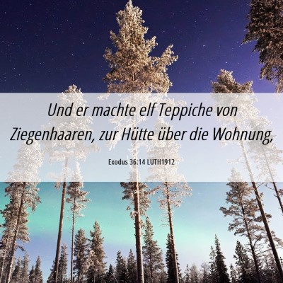 Picture 06 - Exodus 36:14 LUTH1912 - Und er machte elf Teppiche von Ziegenhaaren, zur - Bible Verse Picture