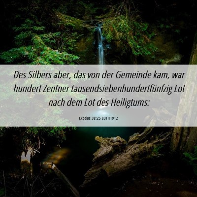 Picture 06 - Exodus 38:25 LUTH1912 - Des Silbers aber, das von der Gemeinde kam, war - Bible Verse Picture