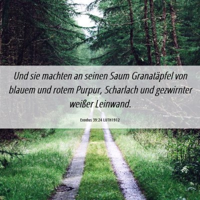 Picture 06 - Exodus 39:24 LUTH1912 - Und sie machten an seinen Saum Granatäpfel von - Bible Verse Picture