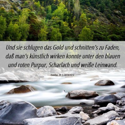 Picture 06 - Exodus 39:3 LUTH1912 - Und sie schlugen das Gold und schnitten's zu - Bible Verse Picture