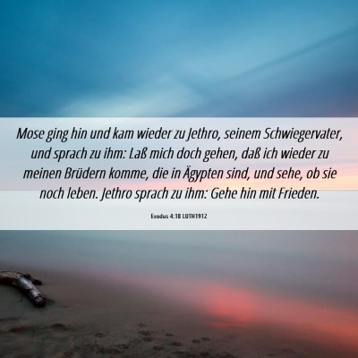 Picture 06 - Exodus 4:18 LUTH1912 - Mose ging hin und kam wieder zu Jethro, seinem - Bible Verse Picture