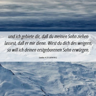 Picture 06 - Exodus 4:23 LUTH1912 - und ich gebiete dir, daß du meinen Sohn ziehen - Bible Verse Picture